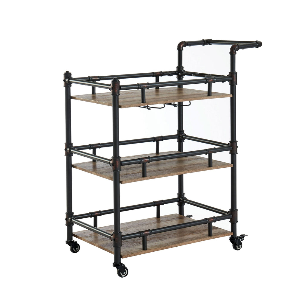 Black Metal Mobile Serving Cart U67516