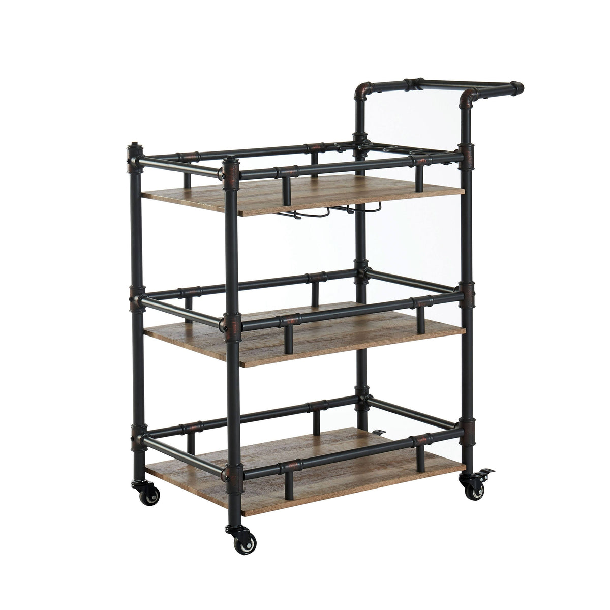 Black Metal Mobile Serving Cart U67516