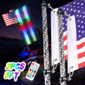 2PCS 5FT RGB LED Whip Lights with Flag K120