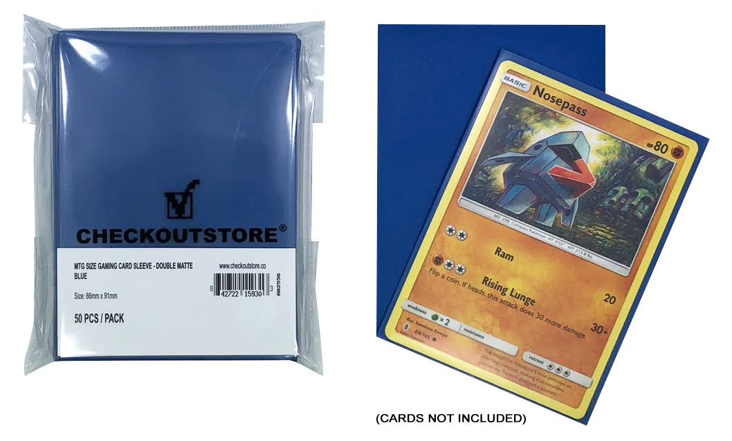 Double Matte Protective Sleeves for Trading Cards 66 x 91 mm Blue 10000 V82899