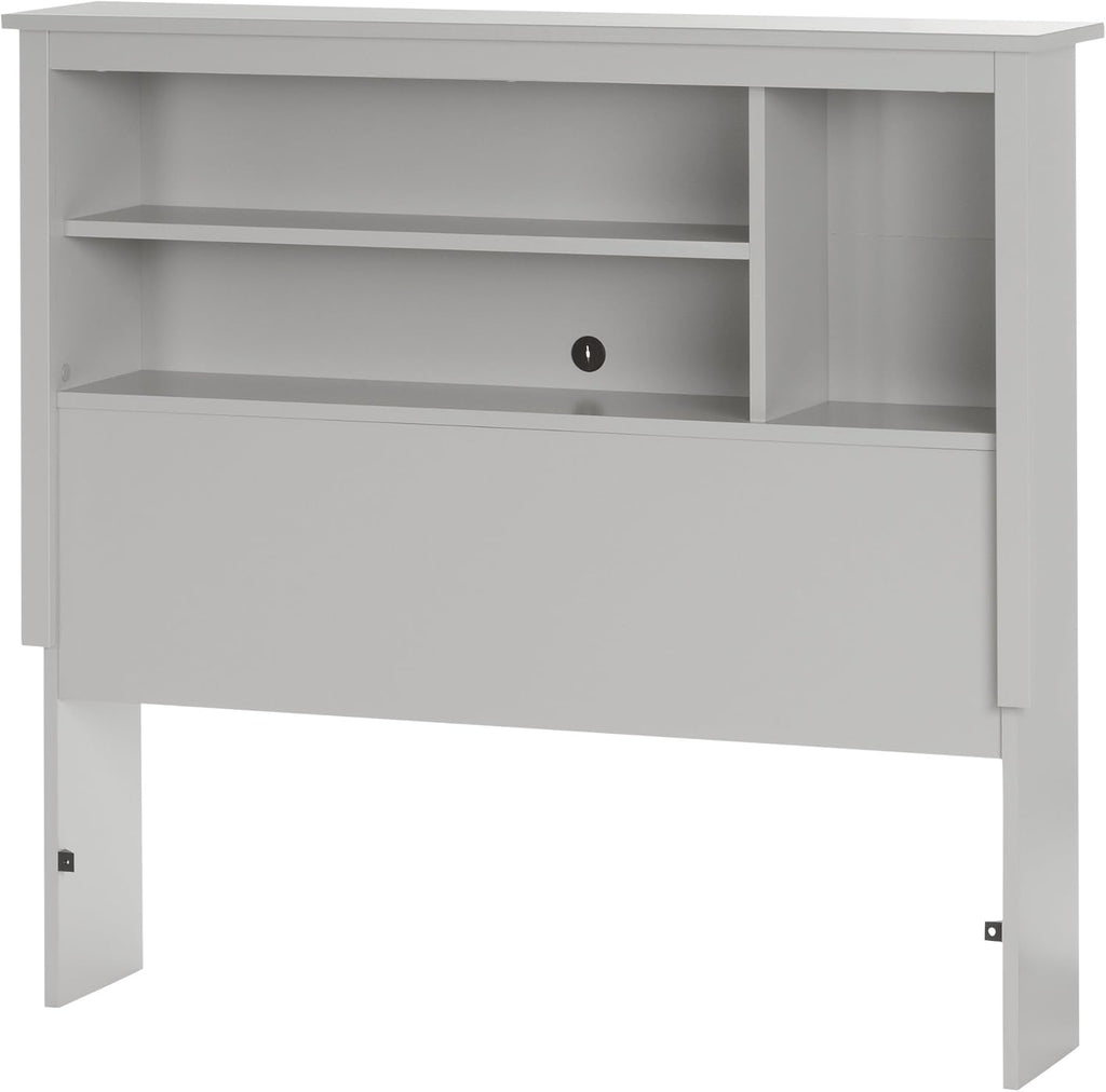 Twin Soft Gray Bookcase Headboard F732585