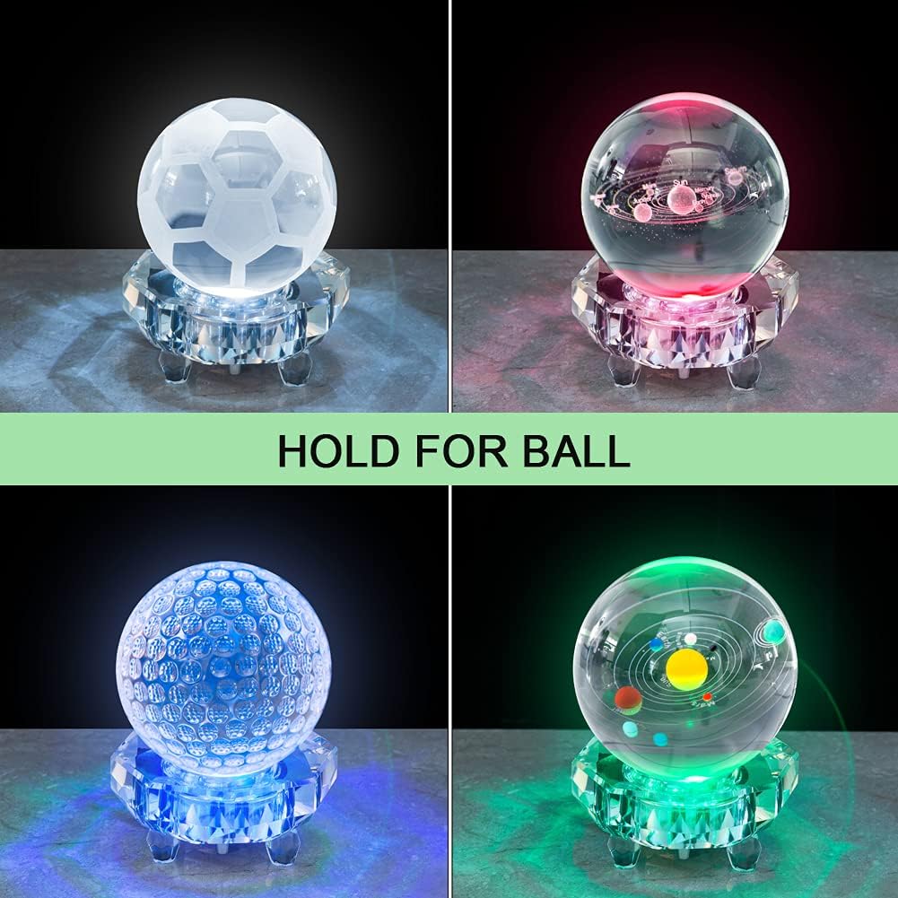 Crystal LED Light Base Multicolor Auto Flashing Pedestal W78526