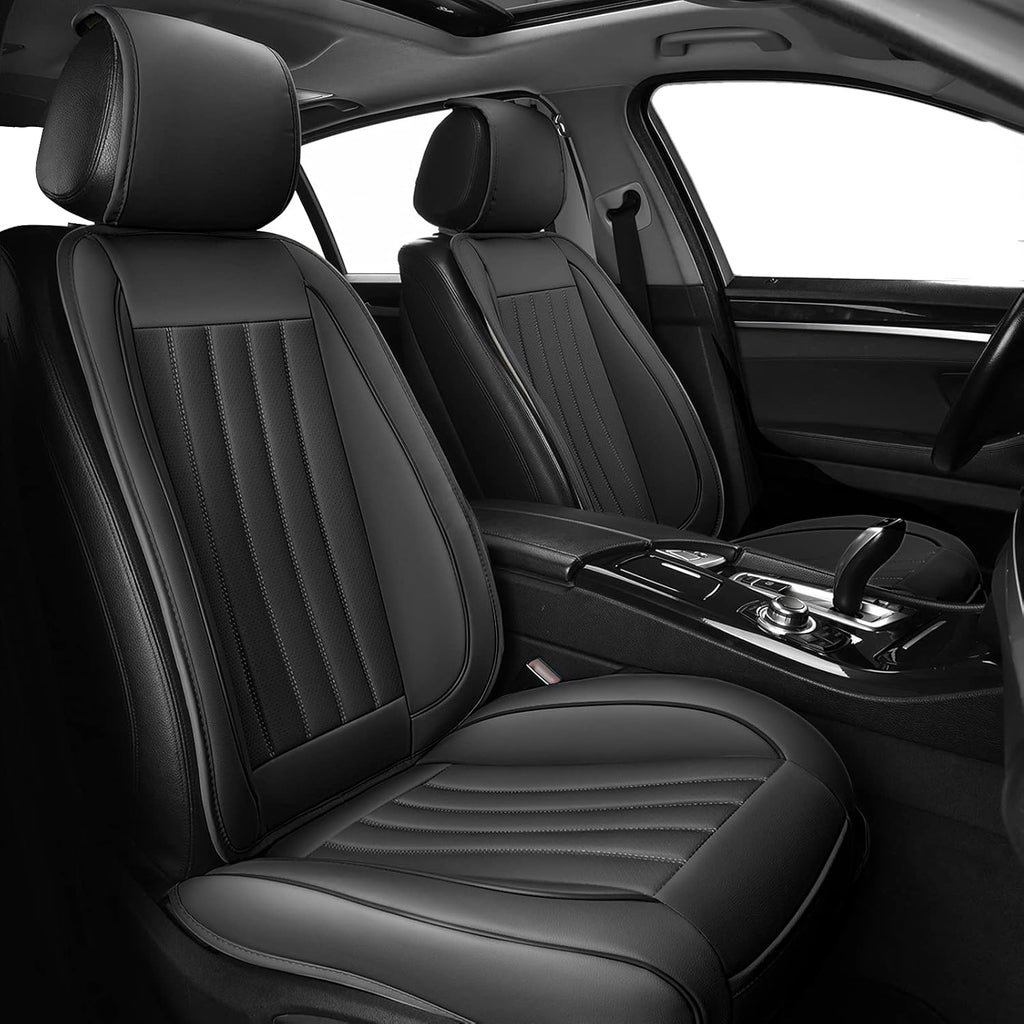 1pc Leather Car Seat Cover Black S979484