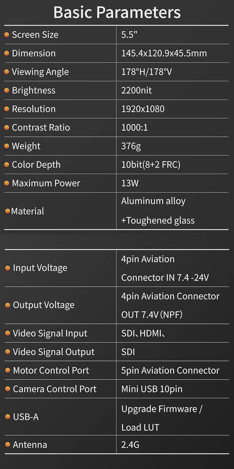 5.5" Touch Screen Camera Control Field Monitor R58409