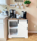 Coffee Bar Cabinet with Sliding Barn Door B191210