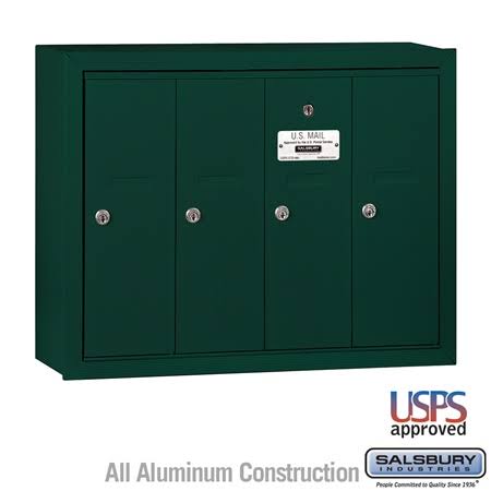 Aluminum 4 Door Vertical Mailbox O59431