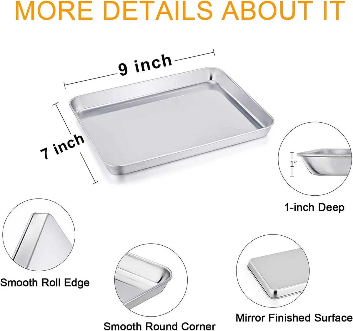 Stainless Steel Baking Sheet with Rack Set 9 x 7 Inch L95582