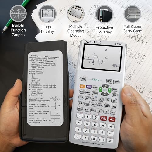 Black Graphing Scientific Calculator with Carrying Case P518