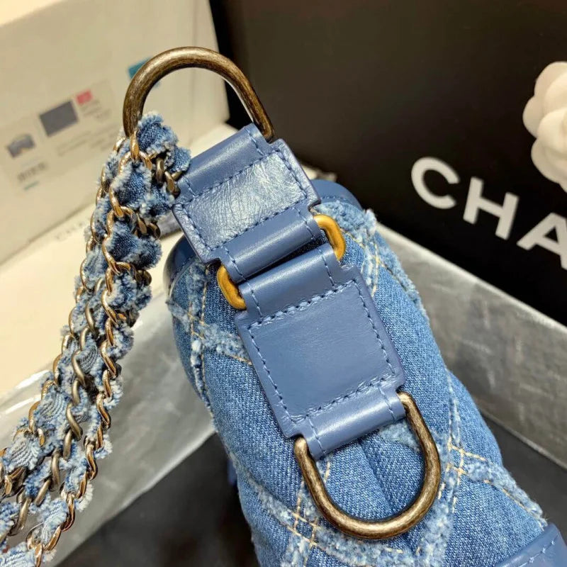 Denim Calfskin Hobo Bag Z19820