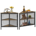 Set of 2 Gray Corner Shelf with Door I841