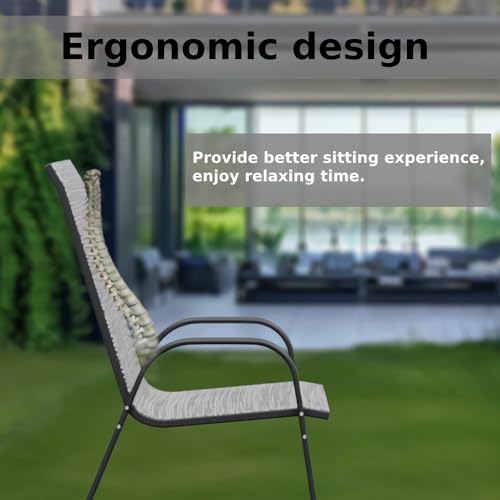 Grey Set of 4 Stackable Patio Dining Chairs S79536