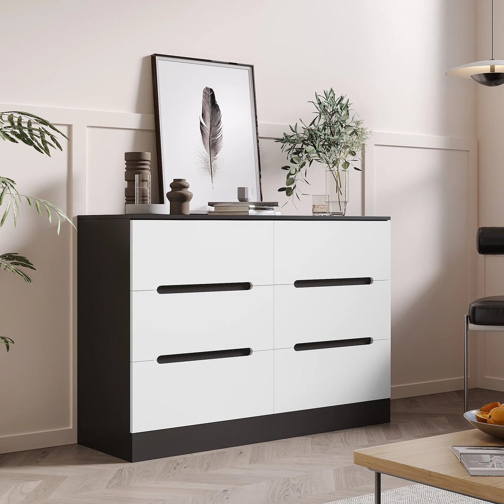 Black & White 6 Drawer Dresser P606032