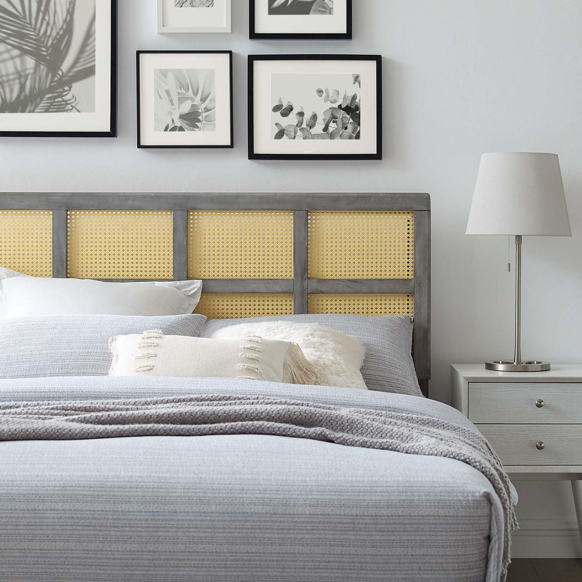 Grey Wood Full Size Headboard X37126