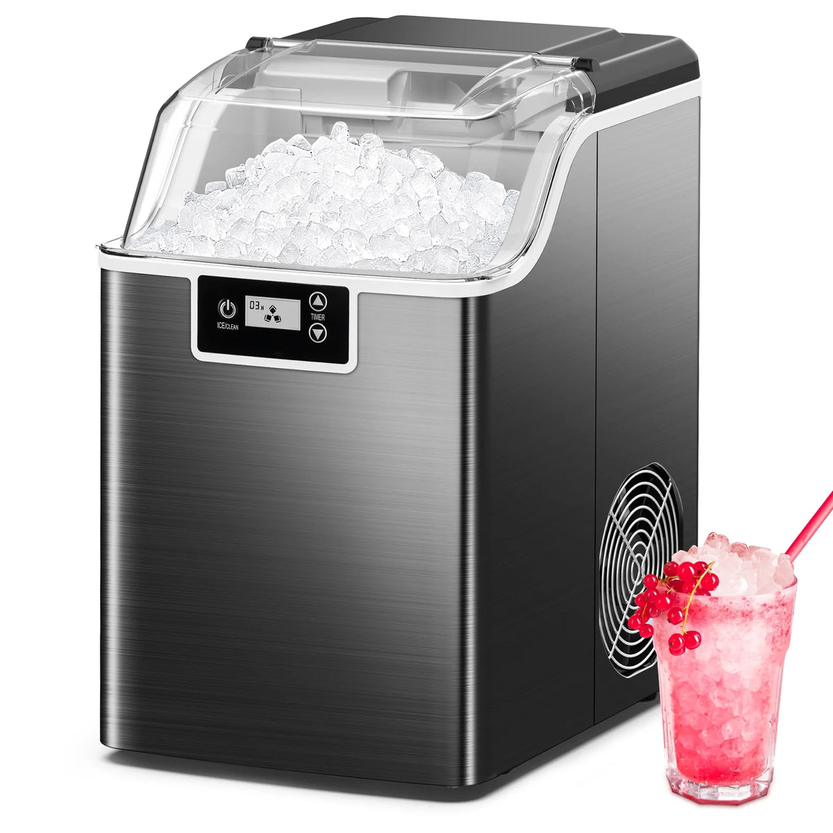 Black Portable Countertop Ice Maker with Basket & Scoop Y22583