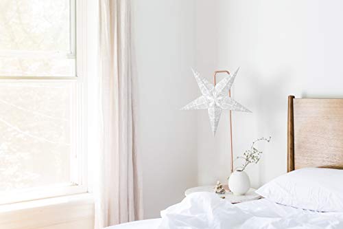 24 Inch White 3D 5-Point Paper Star Lantern L378575