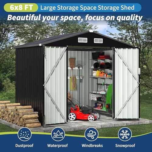 All-Weather Resin Shed with Window, Lockable Door and Vents Z218686