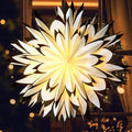 3 Pcs 9-Pointed White Paper Star Lanterns 12 Inch Hanging Lampshade P474