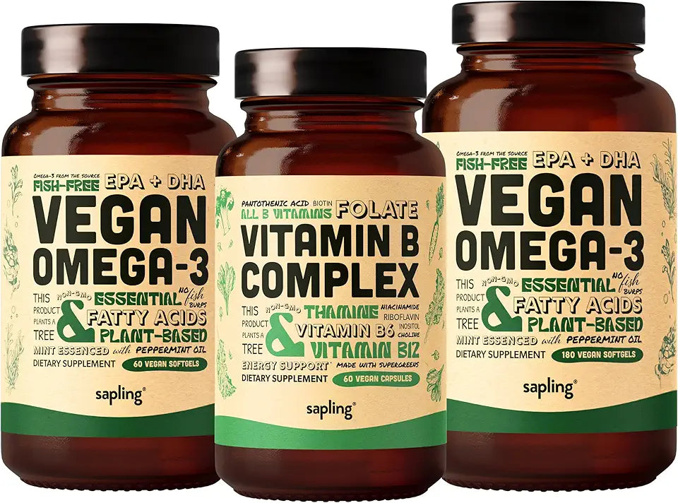 Vitamin B Complex & Vegan Omega 3 Softgels Bundle R5430