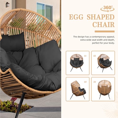 Oversized PE Rattan Wicker Egg Chair with Cushion O416
