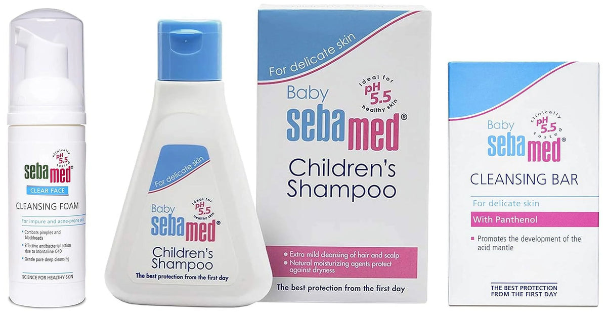 Baby Cleansing Bar & Soap Free Bar & Clear Face Foam & Baby Shampoo E4969