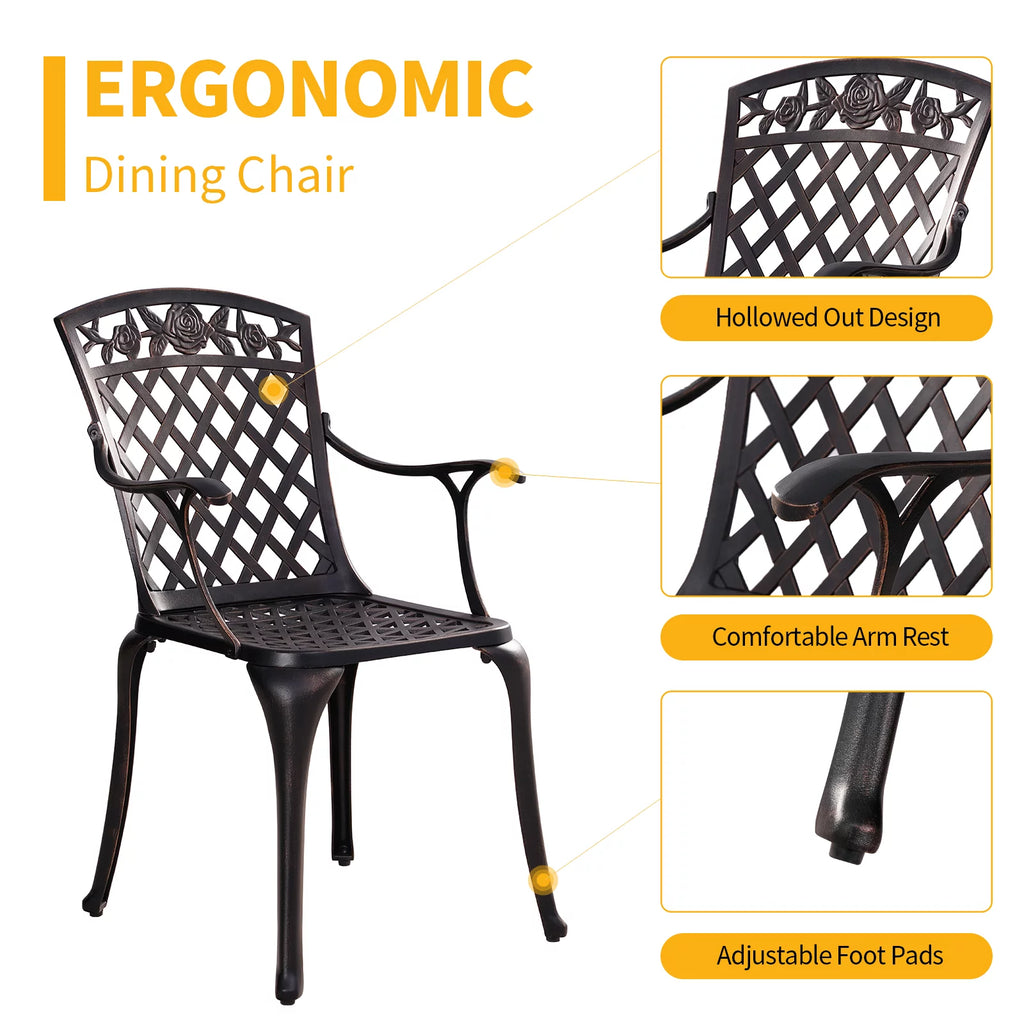 5 Piece Patio Dining Set with Umbrella Hole E727