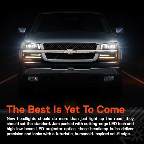 LED Headlight Assembly Replacement with Amber Sequential Turn Signal Projector B296