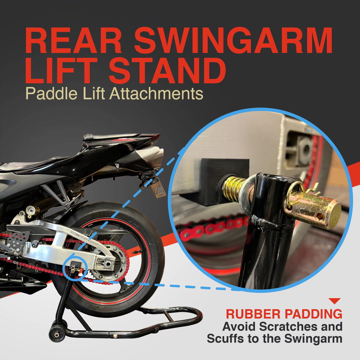 Motorcycle Front Rear Paddle Wheel Lift Stand H7758