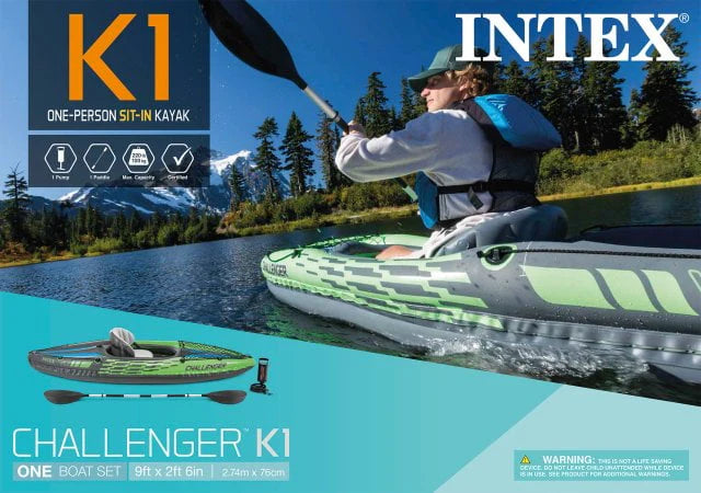 Inflatable Single Person Kayak Set with Pump Q389683