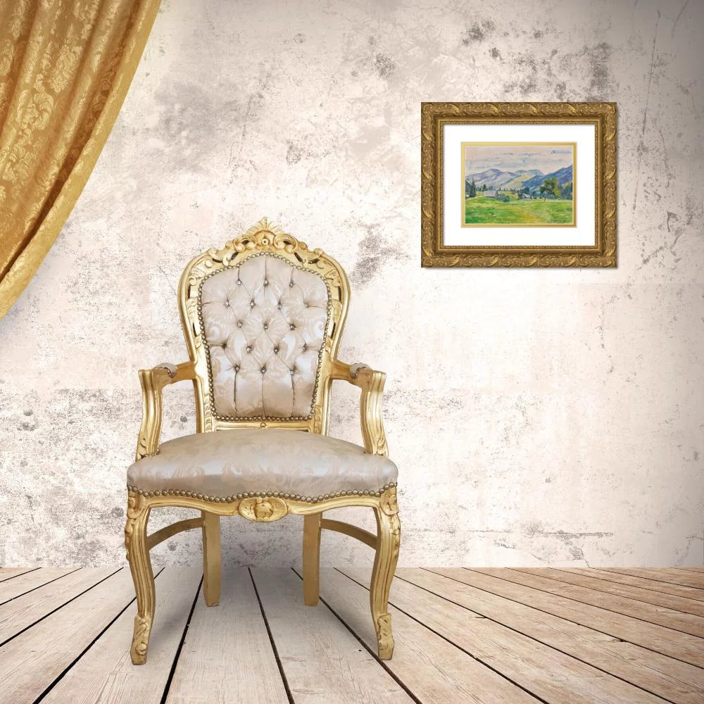 14x12 Gold Ornate Wood Frame Double Matted Art Print A25907
