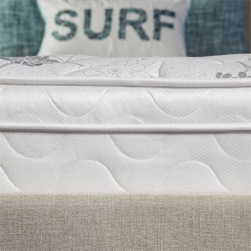 White 9-Inch Twin Euro Top Fabric Mattress I8693