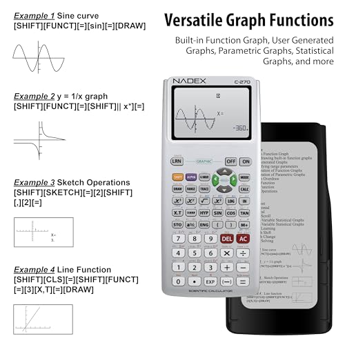 Black Graphing Scientific Calculator with Carrying Case P518