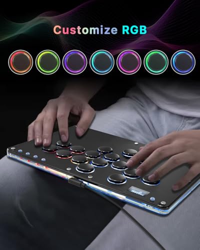 Black All-Button Arcade Stick with Turbo Functions & Custom RGB D1482
