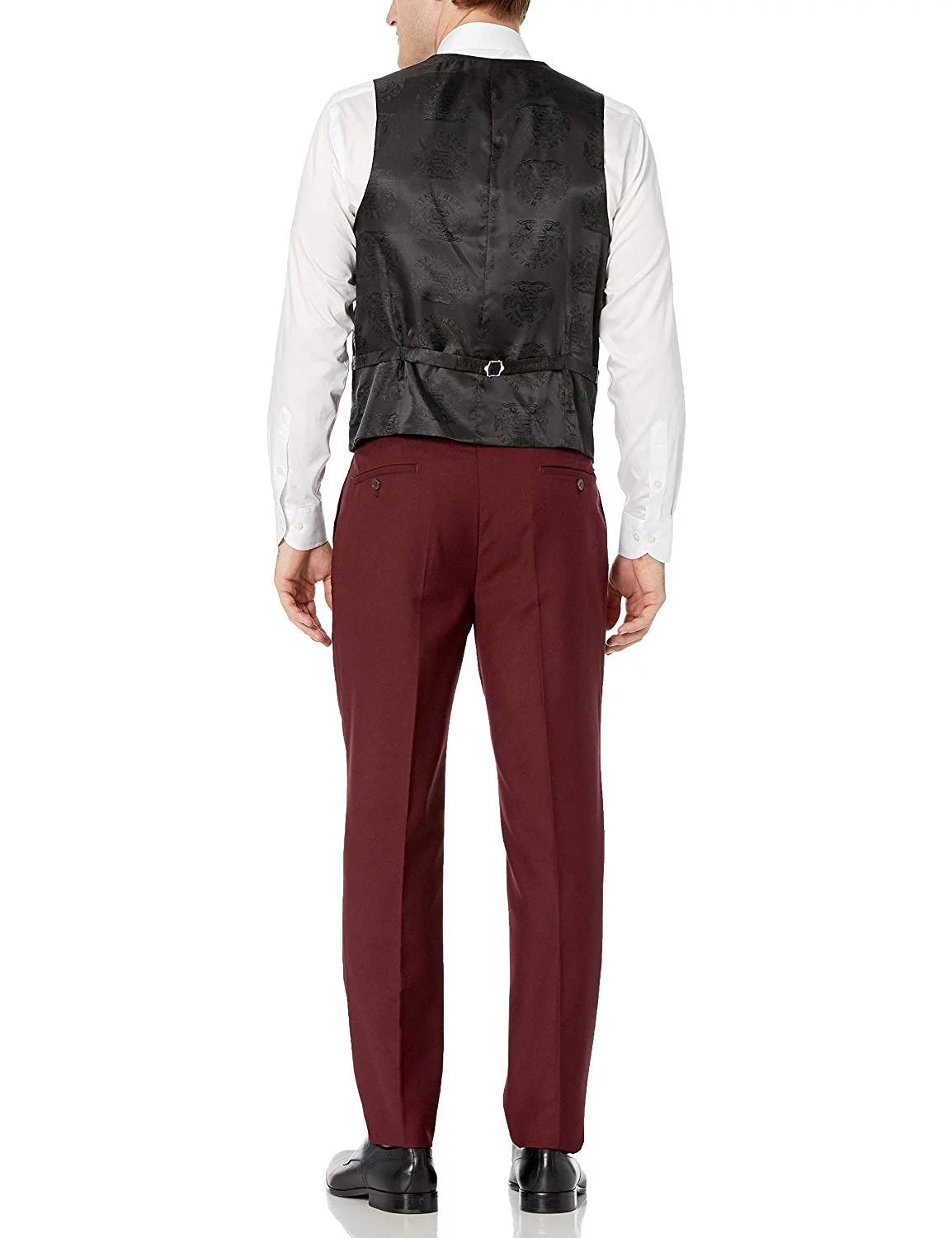 Men's Single Breasted Three Piece Shawl Collar Tuxedo Burgundy A905