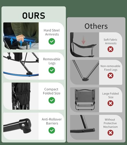 Folding Rocking Chair with Cup Holder & Side Pocket, Black M961391