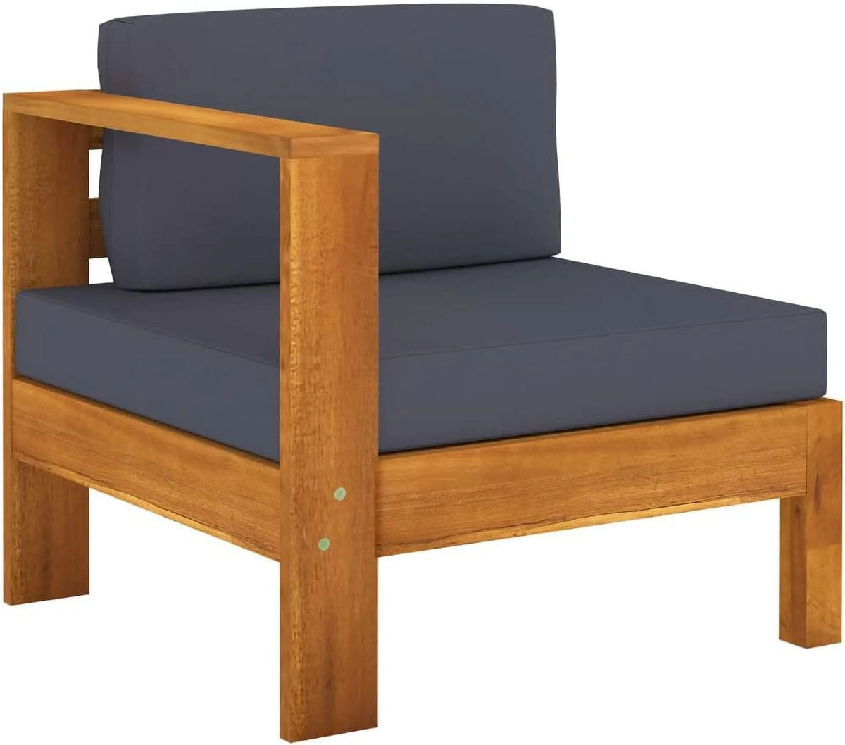 6 Piece Acacia Wood Patio Lounge Set with Dark Gray Cushions L922