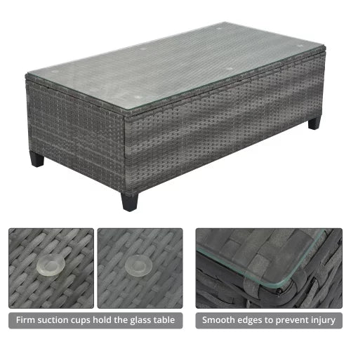 8 Pieces Outdoor Wicker Round Sofa Set with Coffee Table K318722