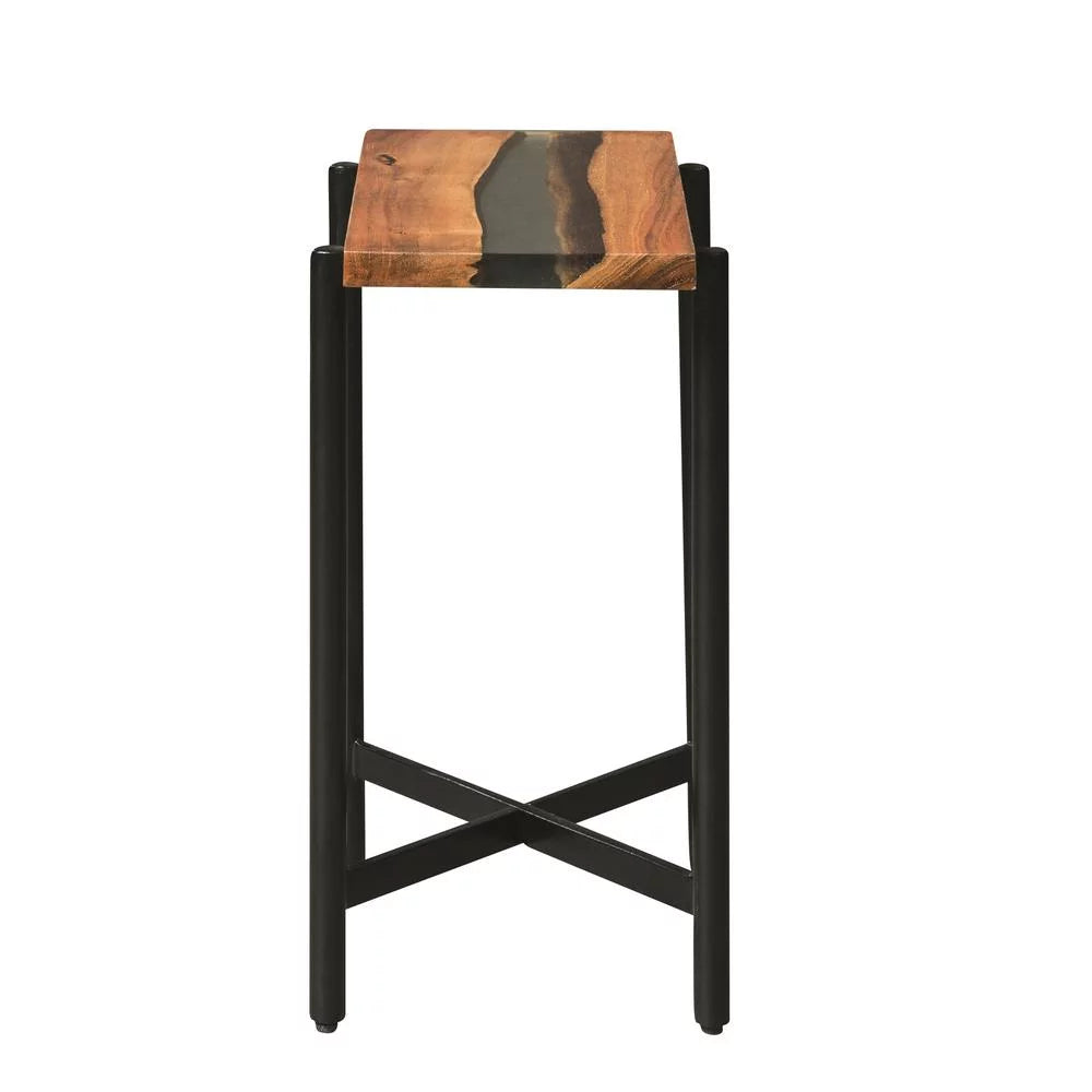 Acacia Wood and Acrylic Nesting End Tables, Set of 2 E77306