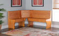 Corner Dining Nook with Storage, Seats 4, Natural Honey Finish Q133