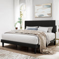 Pink Queen Size Upholstered Platform Bed Frame with Velvet Headboard J1004