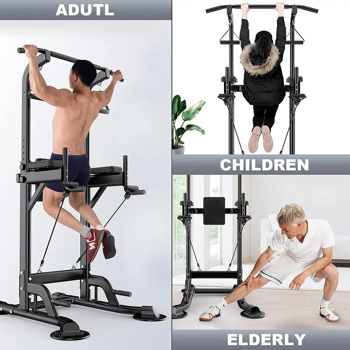 Adjustable Height Black Power Tower I978