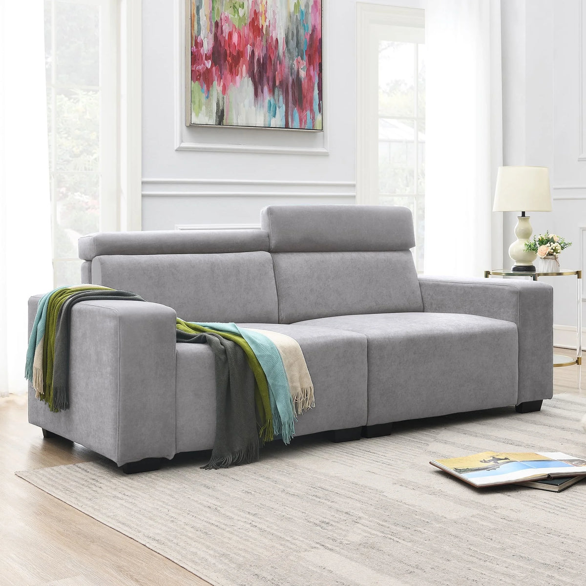 Velvet Sectional Sofa Couch Z8609