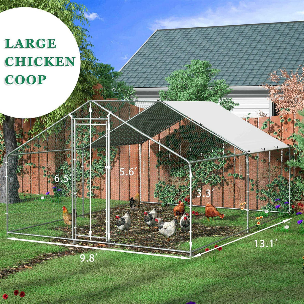 Extra Large Metal Chicken Coop with Waterproof and Anti-Ultraviolet Q24924