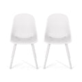 White Plastic Outdoor Dining Chair 2-Pack C86358