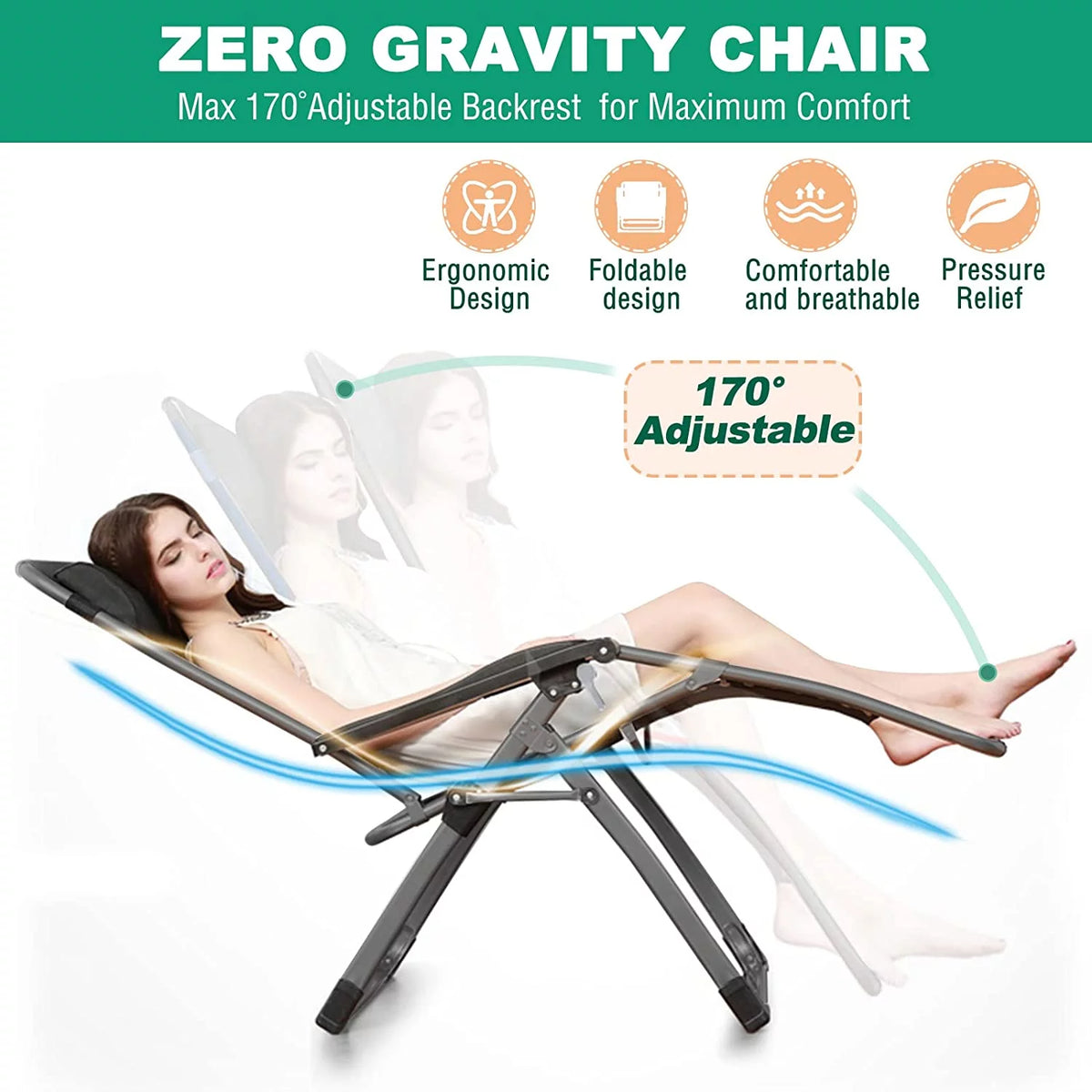 2 Pack Zero Gravity Chair with Removable Pillow and Cup Holder O671