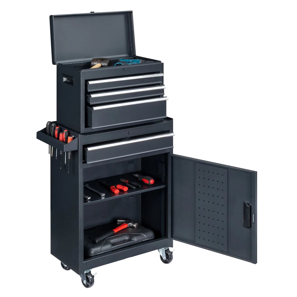 2 in 1 Rolling Tool Chest with 4 Drawers E5998