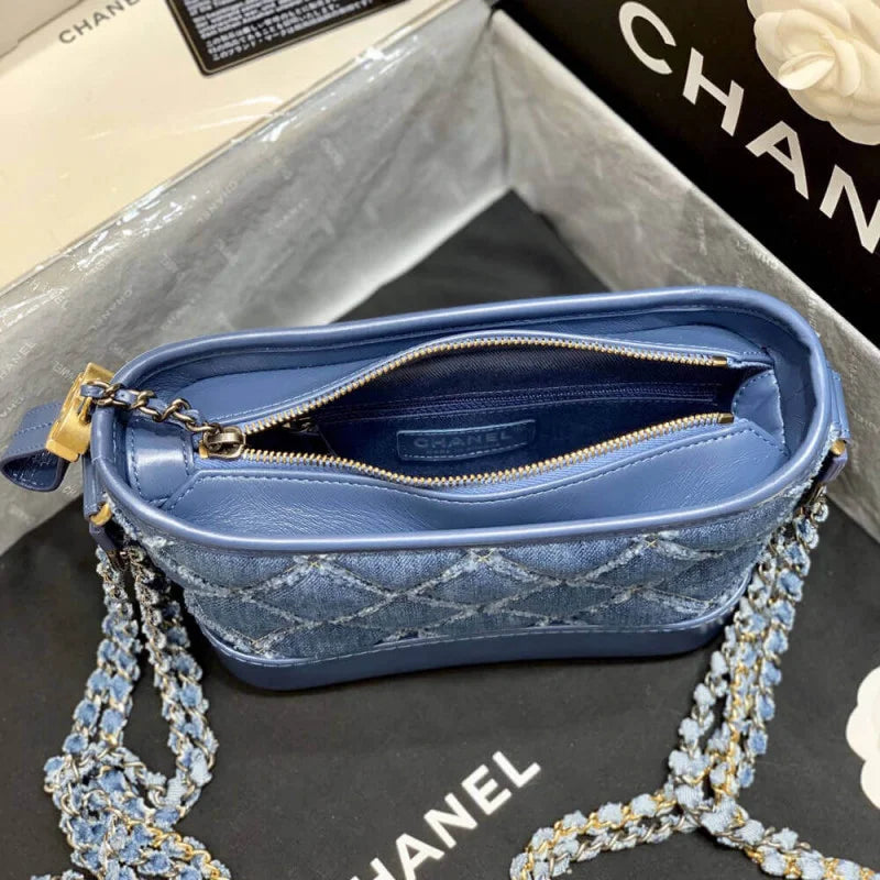 Denim Calfskin Hobo Bag Z19820