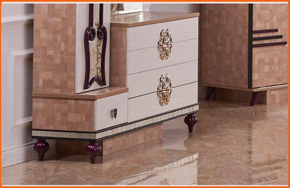 King Size Bed Dresser Nightstand Wardrobe A2053