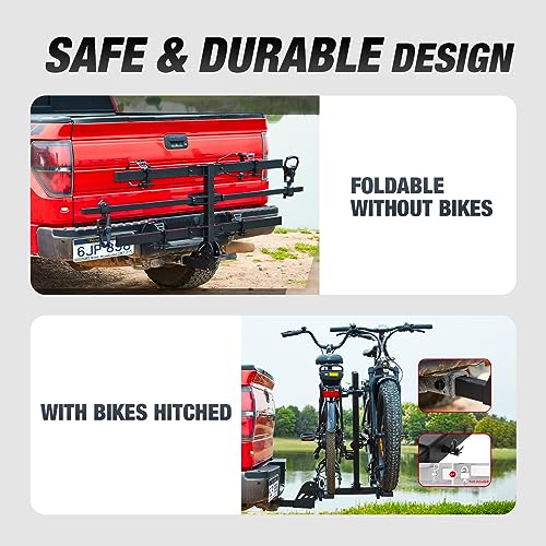 2-Bike Hitch Rack with Ramp, 200 Lbs Capacity E435