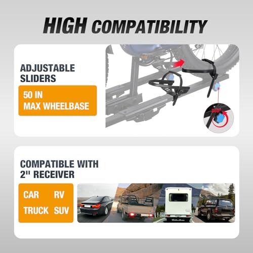 2-Bike Hitch Rack with Ramp, 200 Lbs Capacity E435