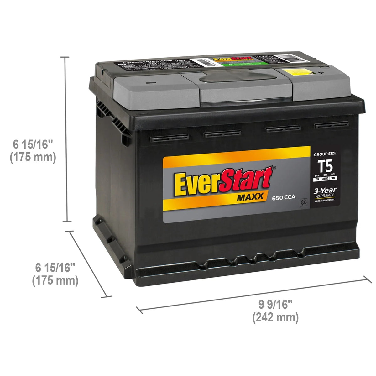 Lead Acid Automotive Battery Group Size T5 12 Volt 600 CCA O588929